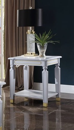 Acme Furniture House Marchese End Table in Pearl Gray 88867 - ATL FURNITURE