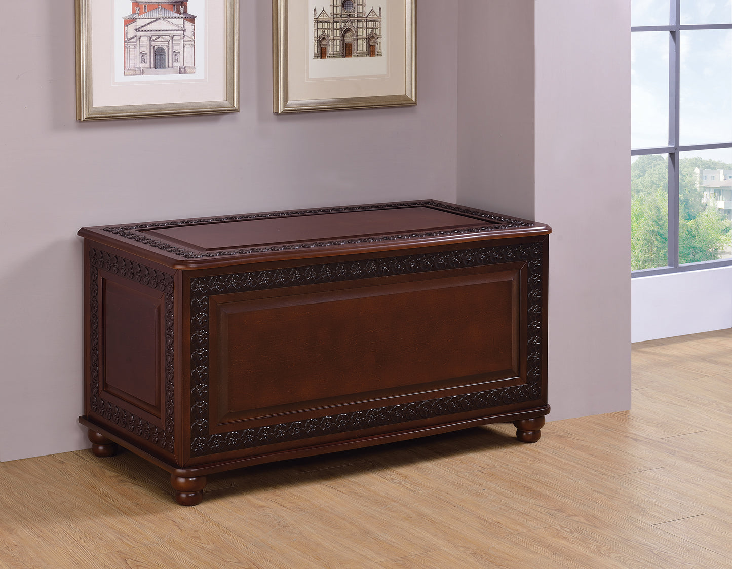 Finlay Flip Open Storage Cedar Chest Deep Tobacco