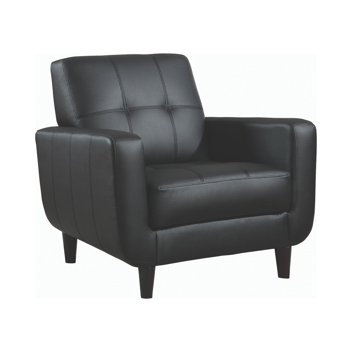 Aaron Upholstered Track Arm Tufted Accent Chair Black