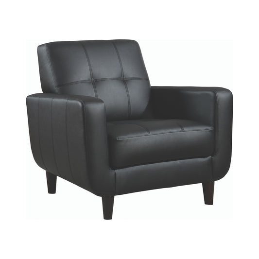 Aaron Upholstered Track Arm Tufted Accent Chair Black
