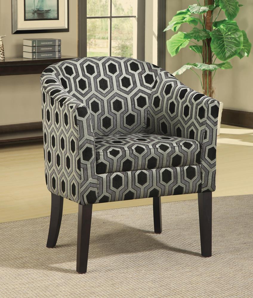 Charlotte Hexagon Print Accent Chair - ATL FURNITURE