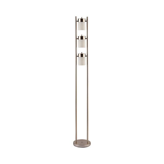 Munson 65-inch 3 Swivel Lights Metal Floor Lamp Silver