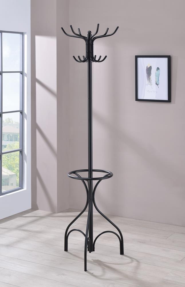 Traditional Black Coat Rack - ATL FURNITURE