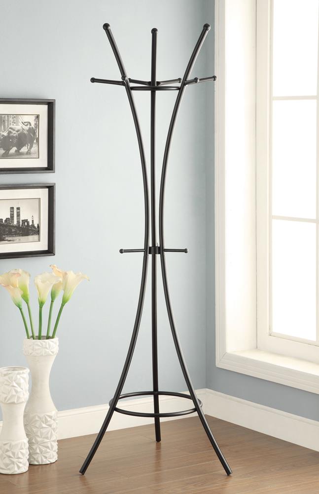 Modern Black Metal Coat Rack - ATL FURNITURE