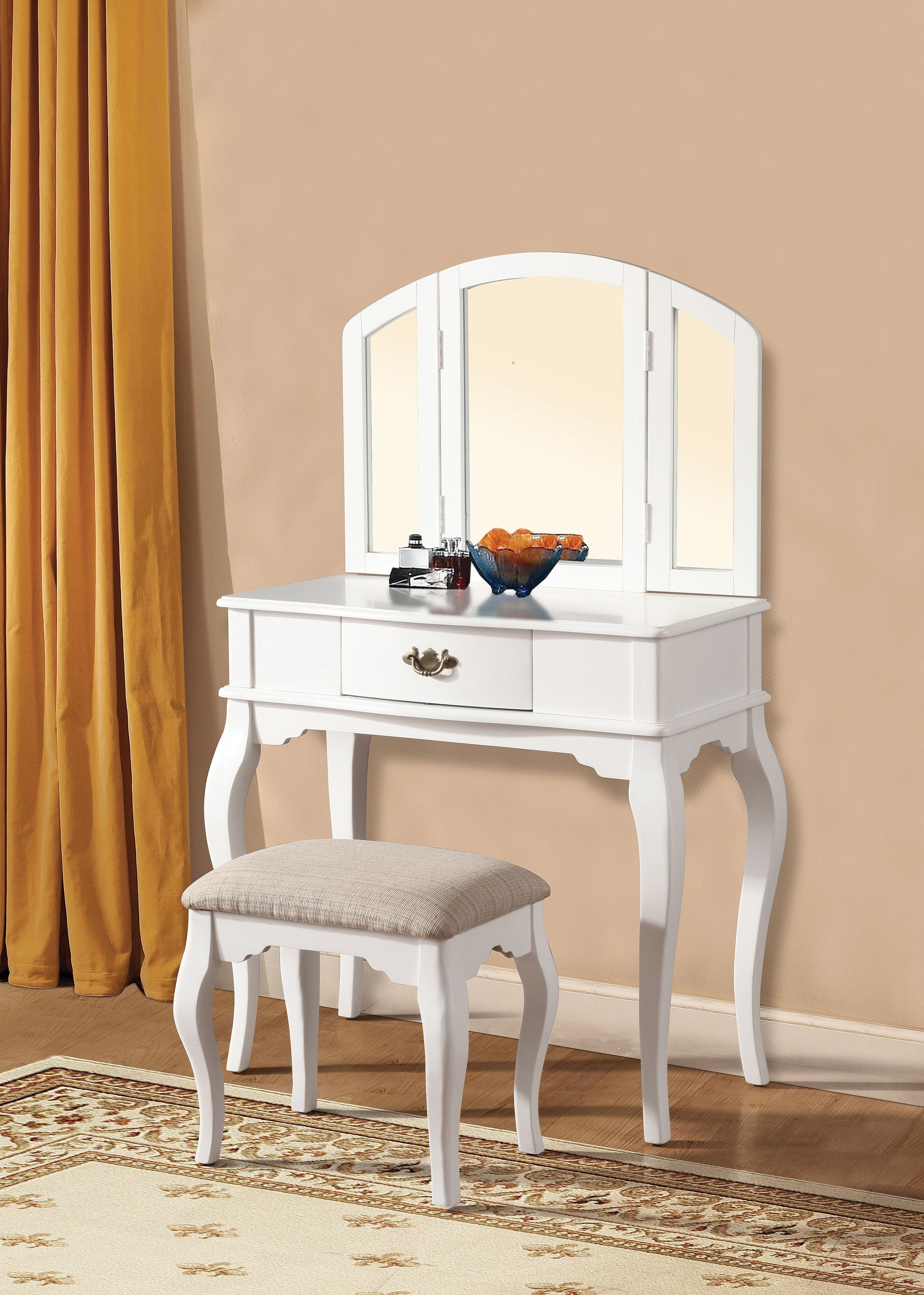 Maren White Vanity Mirror - ATL FURNITURE