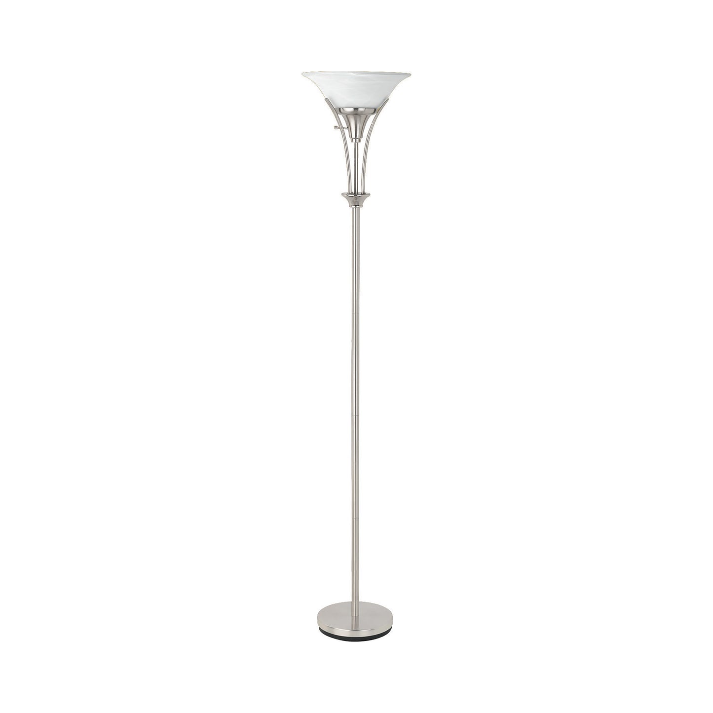 Archie 71-inch Frosted Torchiere Floor Lamp Brushed Steel