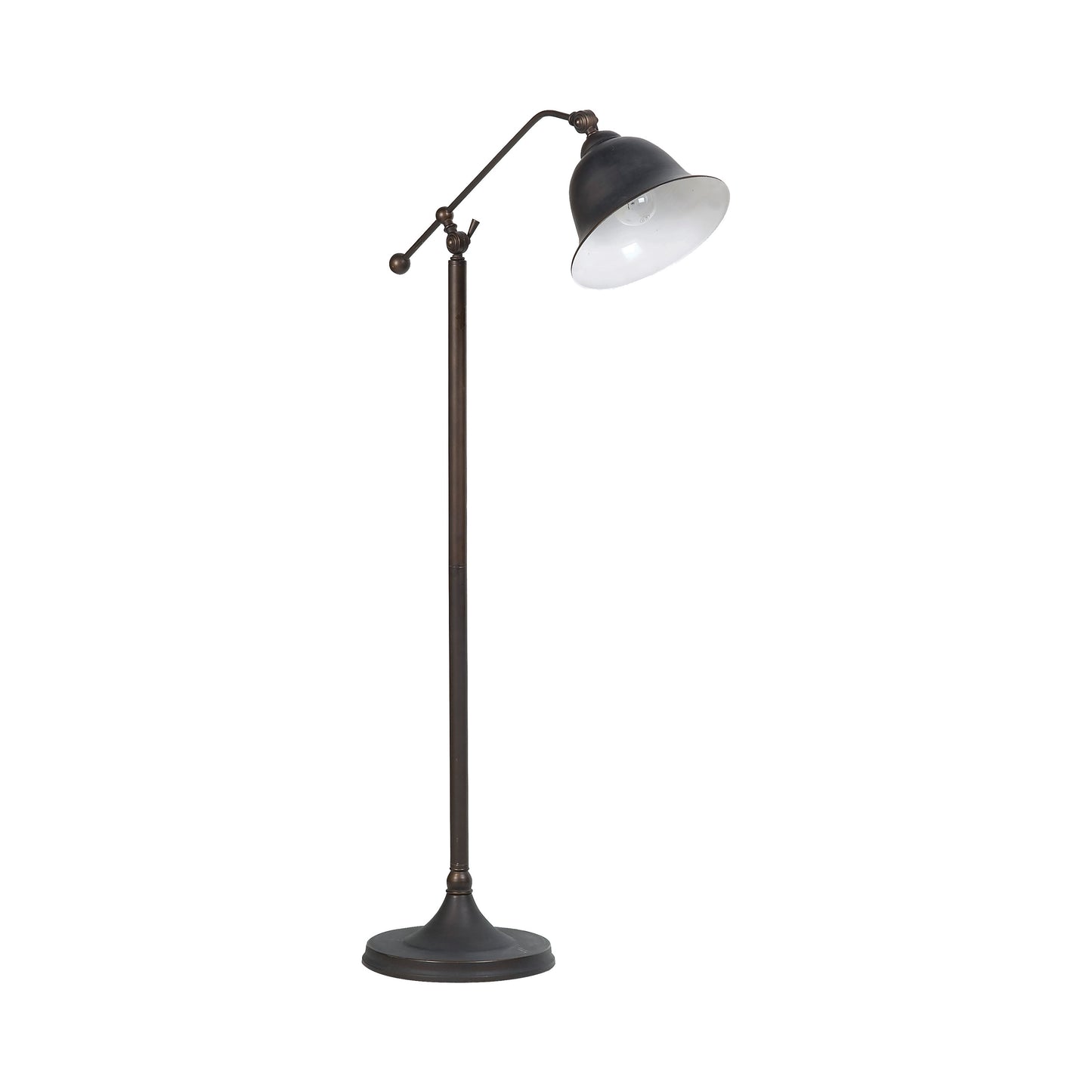 Eduardo 54-inch Bell Down Bridge Floor Lamp Dark Bronze