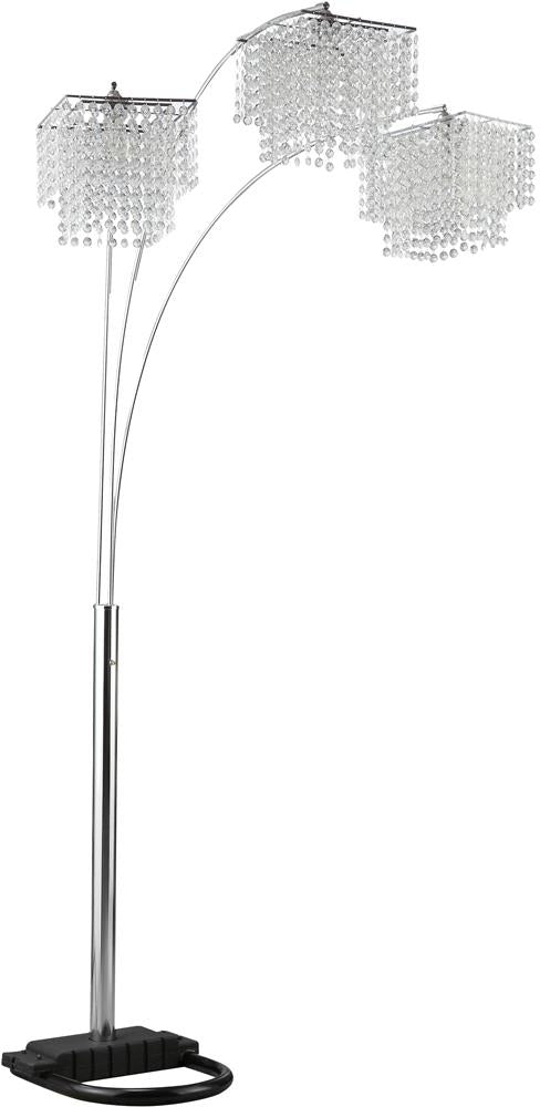 Traditional Chrome and Black Floor Lamp - ATL FURNITURE