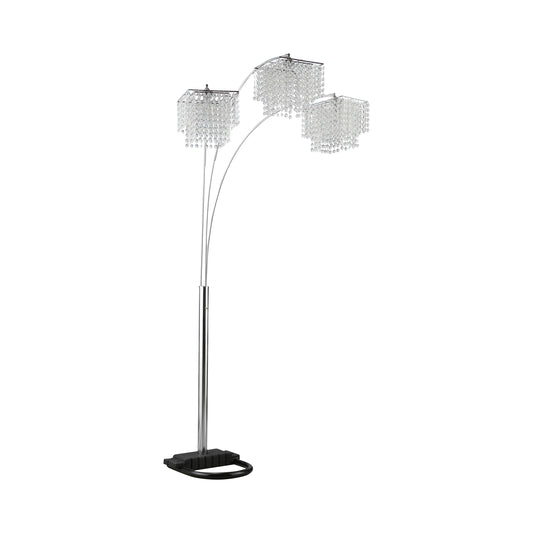 Miriam 90-inch Hanging Crystal Arc Floor Lamp Chrome