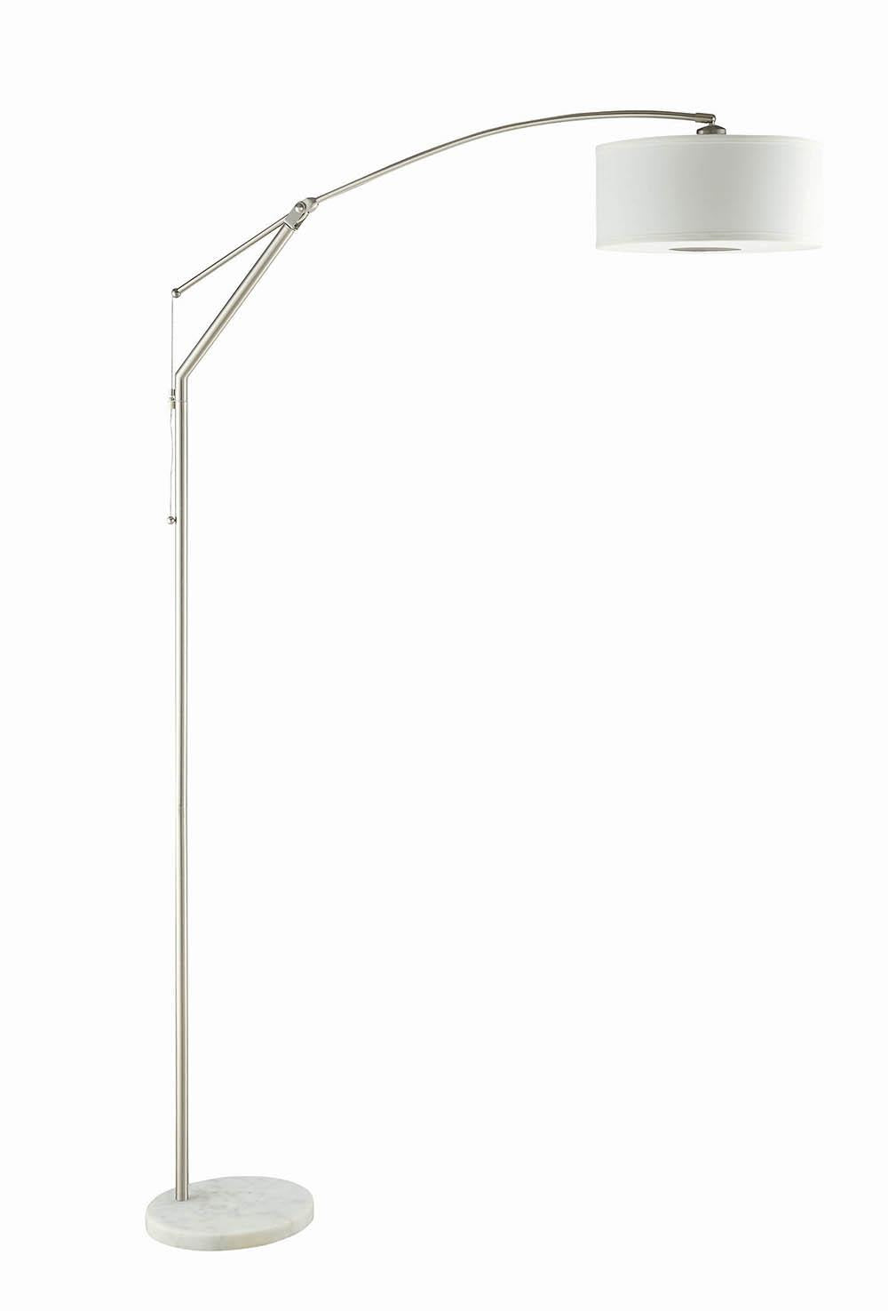 G901490 Contemporary White and Chrome Floor Lamp - ATL FURNITURE