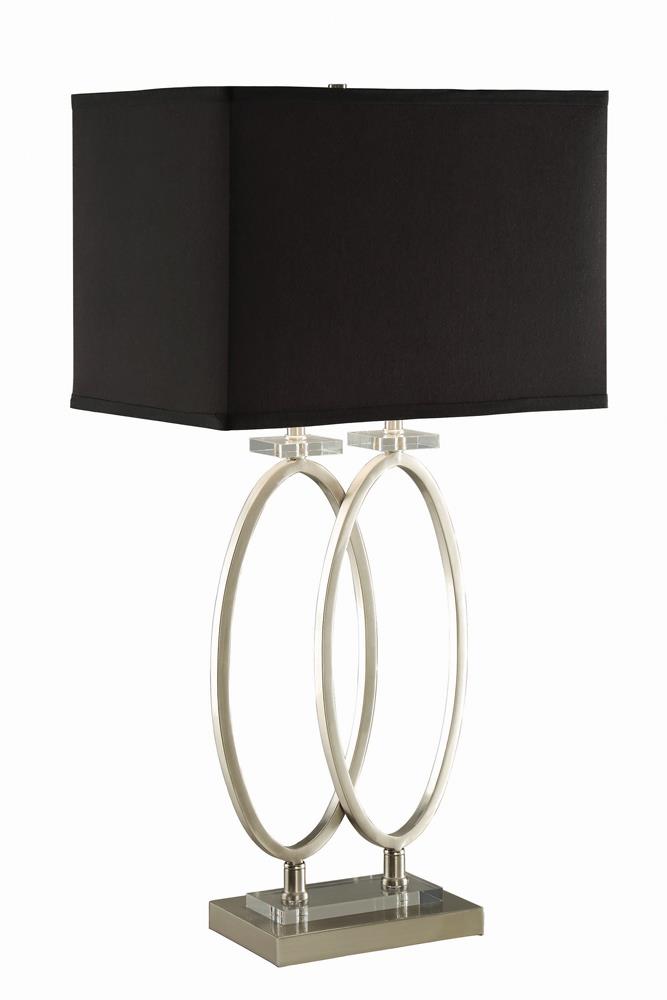 Transitional Nickel and Black Accent Lamp - ATL FURNITURE