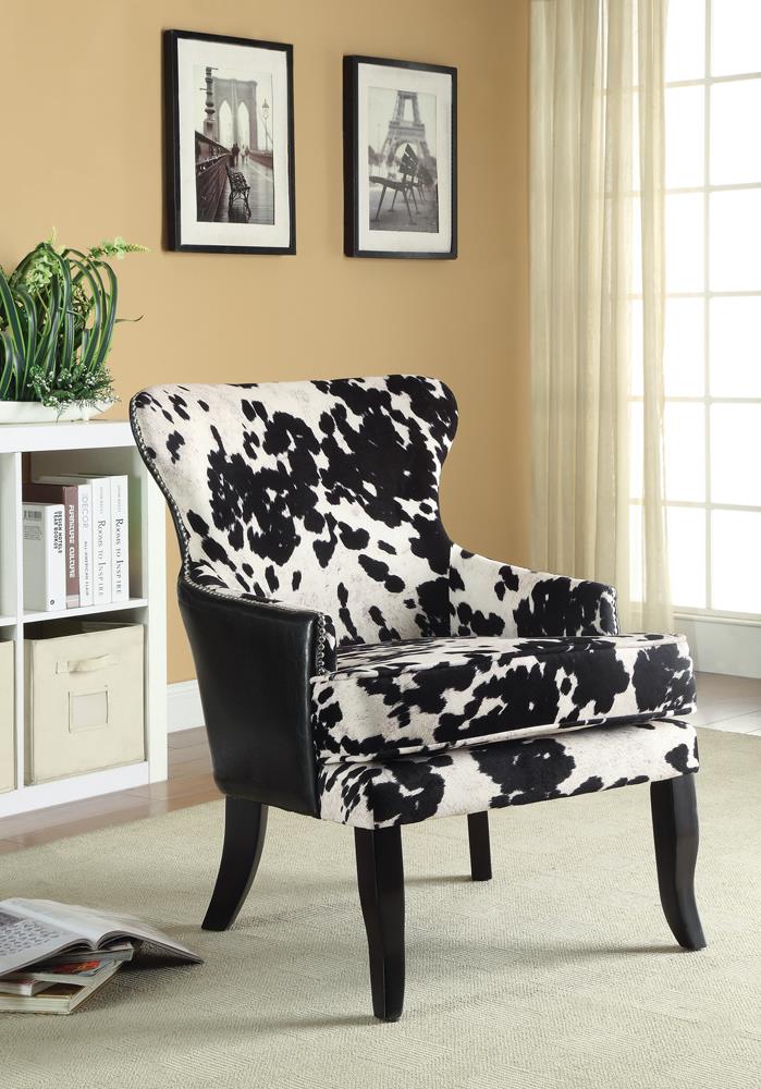 Traditional Black and White Accent Chair - ATL FURNITURE