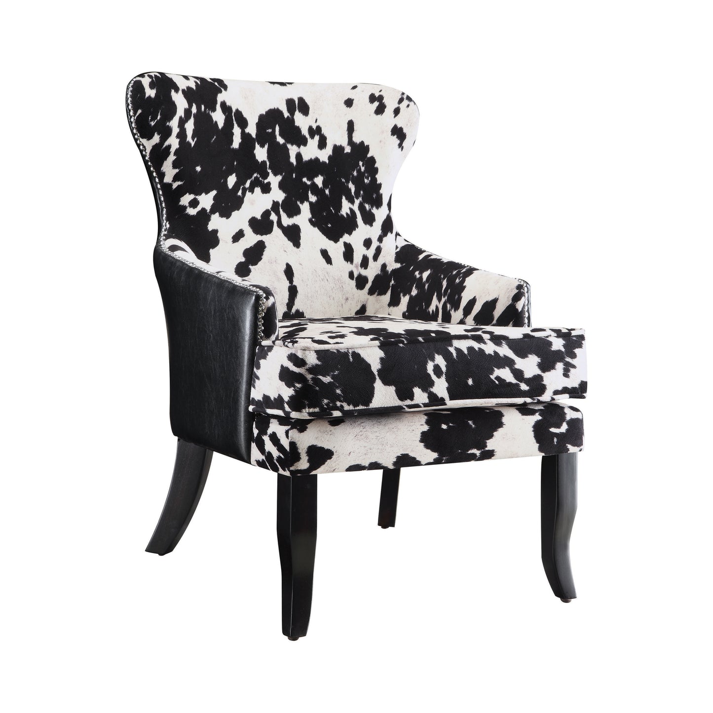 Trea Cowhide Print Upholstered Accent Chair Black and White