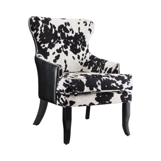 Trea Cowhide Print Upholstered Accent Chair Black and White