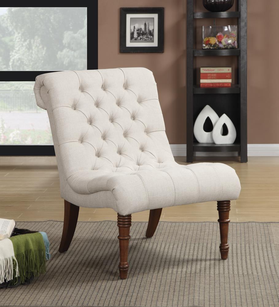 Traditional Oatmeal Slipper Chair - ATL FURNITURE