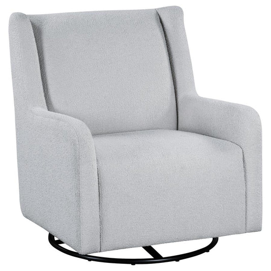 Serra Boucle Upholstered Swivel Glider Dove Grey
