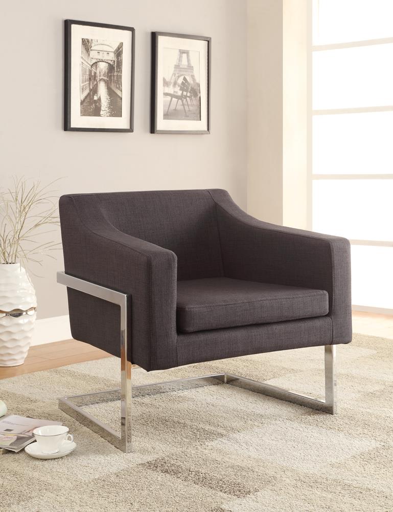 G902530 Contemporary Grey and Chrome Accent Chair - ATL FURNITURE