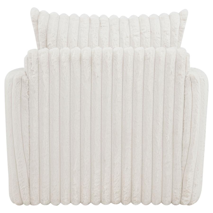 Sarco Corduroy Upholstered Swivel Accent Arm Chair Ivory