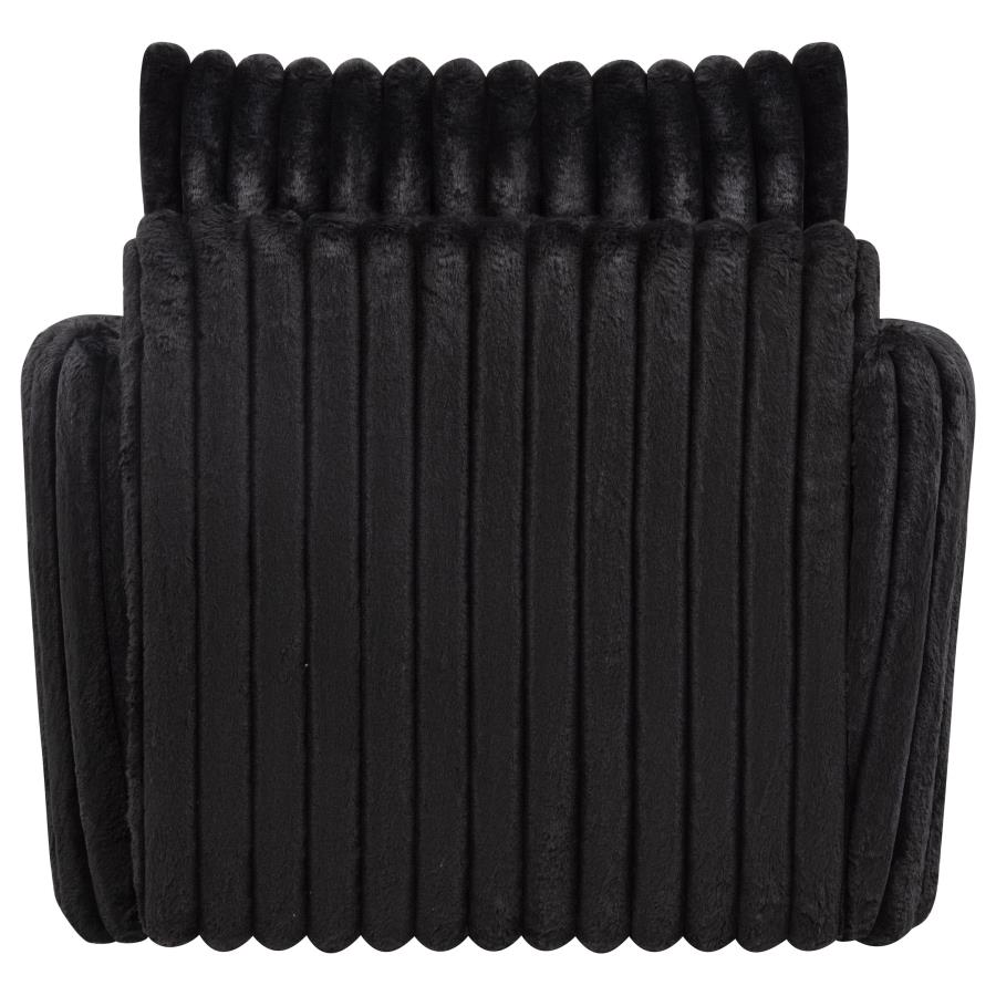 Sarco Corduroy Upholstered Swivel Accent Arm Chair Black