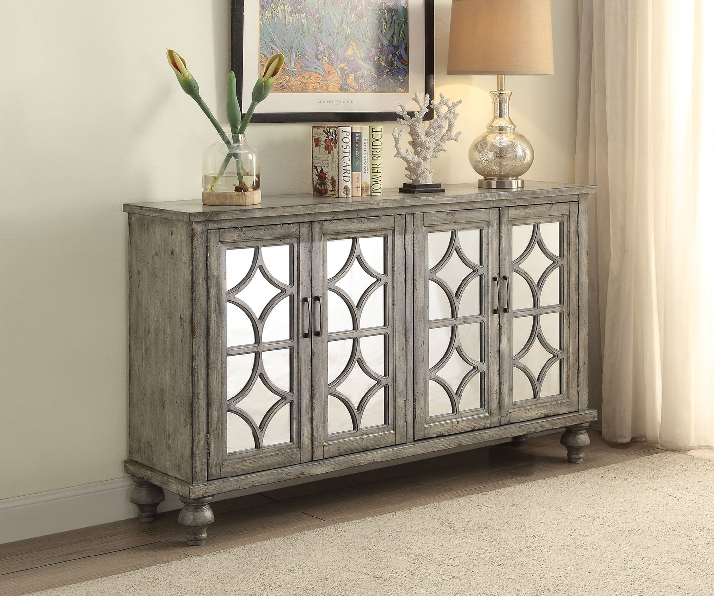 Velika Weathered Gray Console Table - ATL FURNITURE