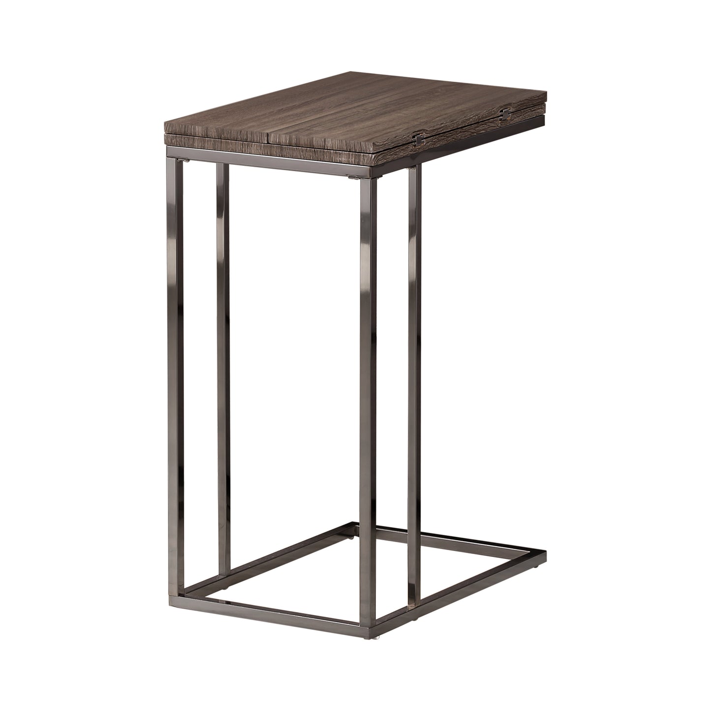 Pedro Expandable C-Shaped Sofa Side Table Weathered Grey