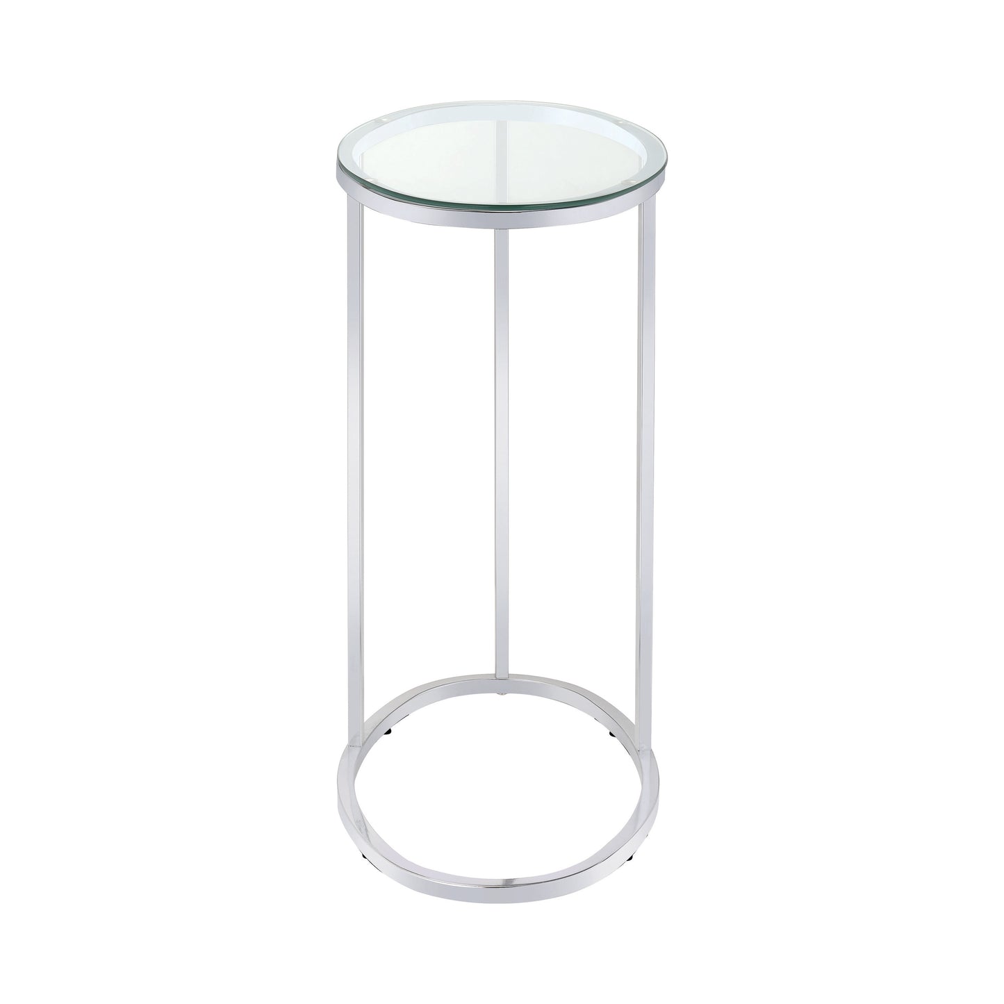 Kyle Oval Snack Table Chrome and Clear