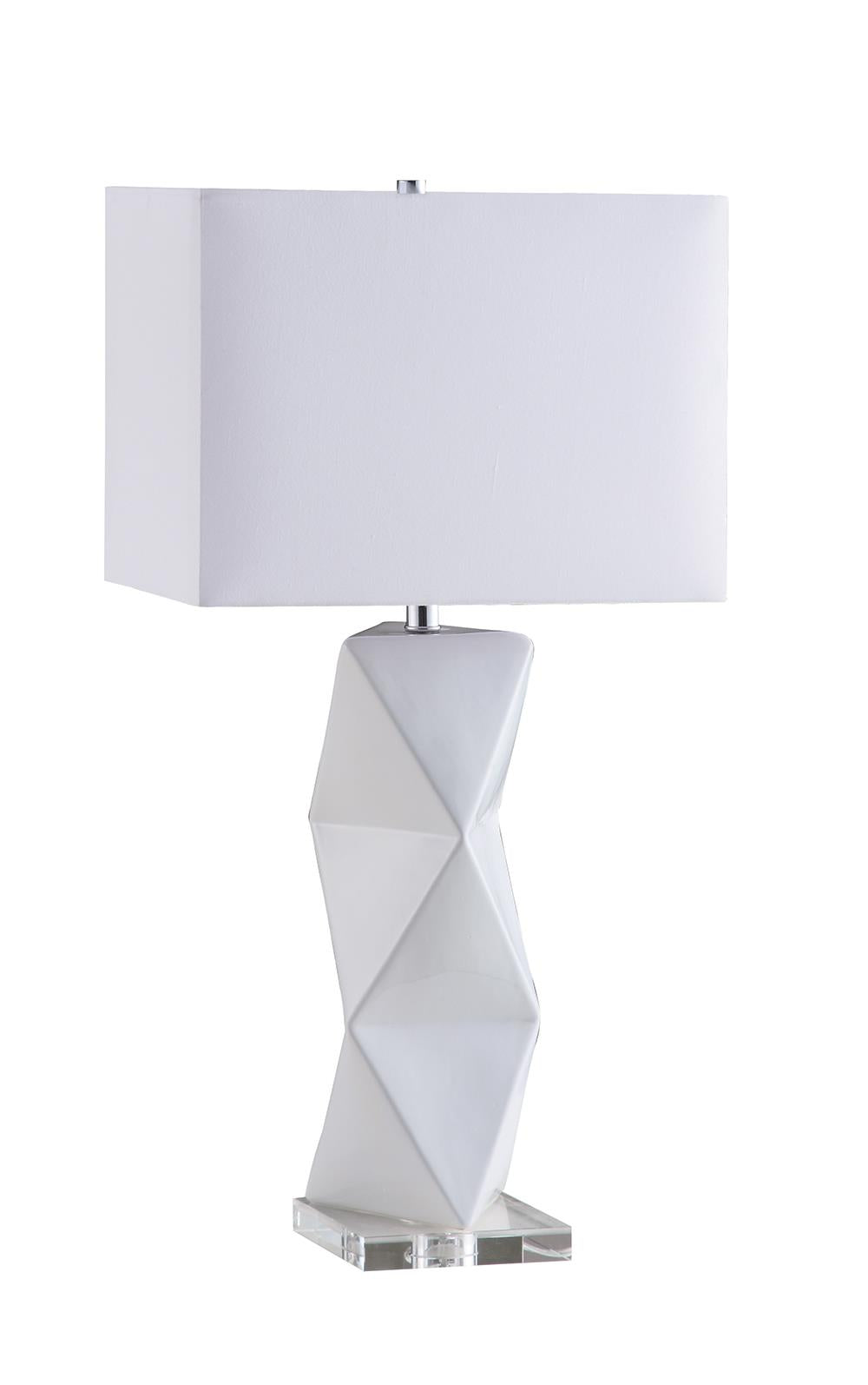 Transitional White Table Lamp - ATL FURNITURE