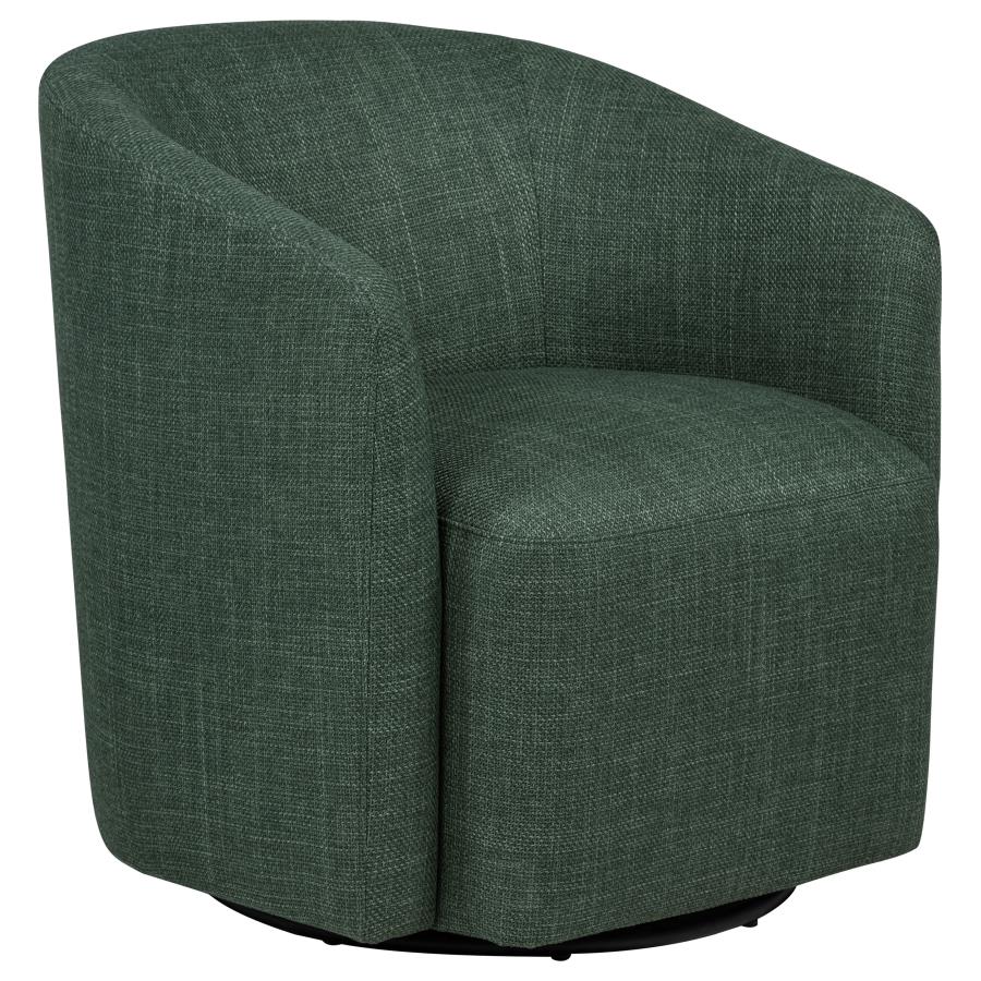 Mossbrook Fabric Upholstered Swivel Accent Chair Green
