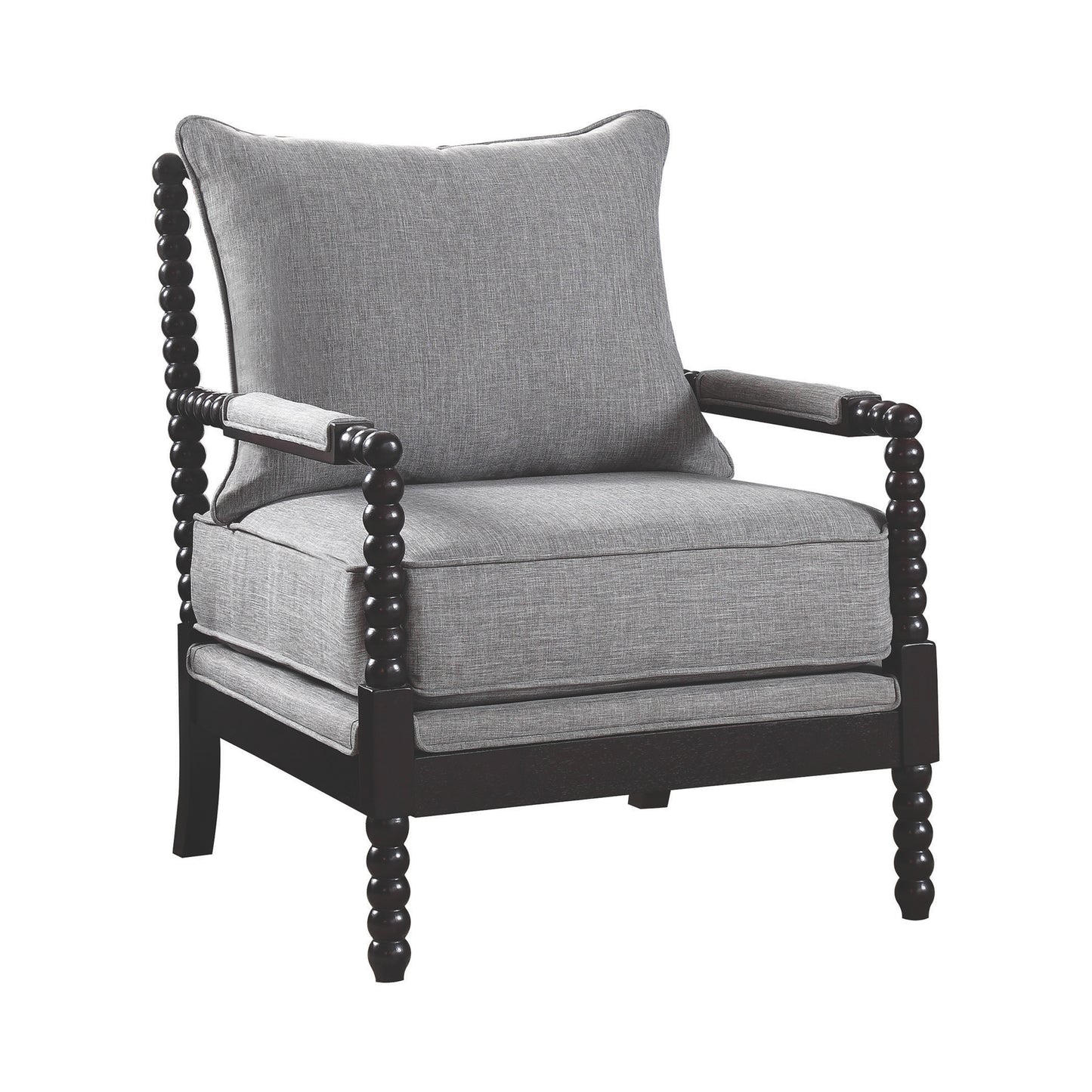 Blanchett Upholstered Bobbin Accent Chair Grey and Black