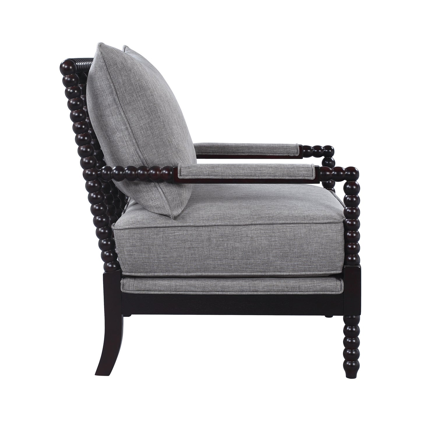 Blanchett Upholstered Bobbin Accent Chair Grey and Black