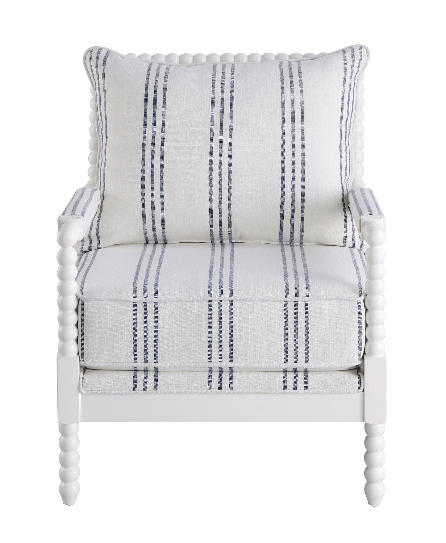 Blanchett Upholstered Bobbin Accent Chair White and Navy