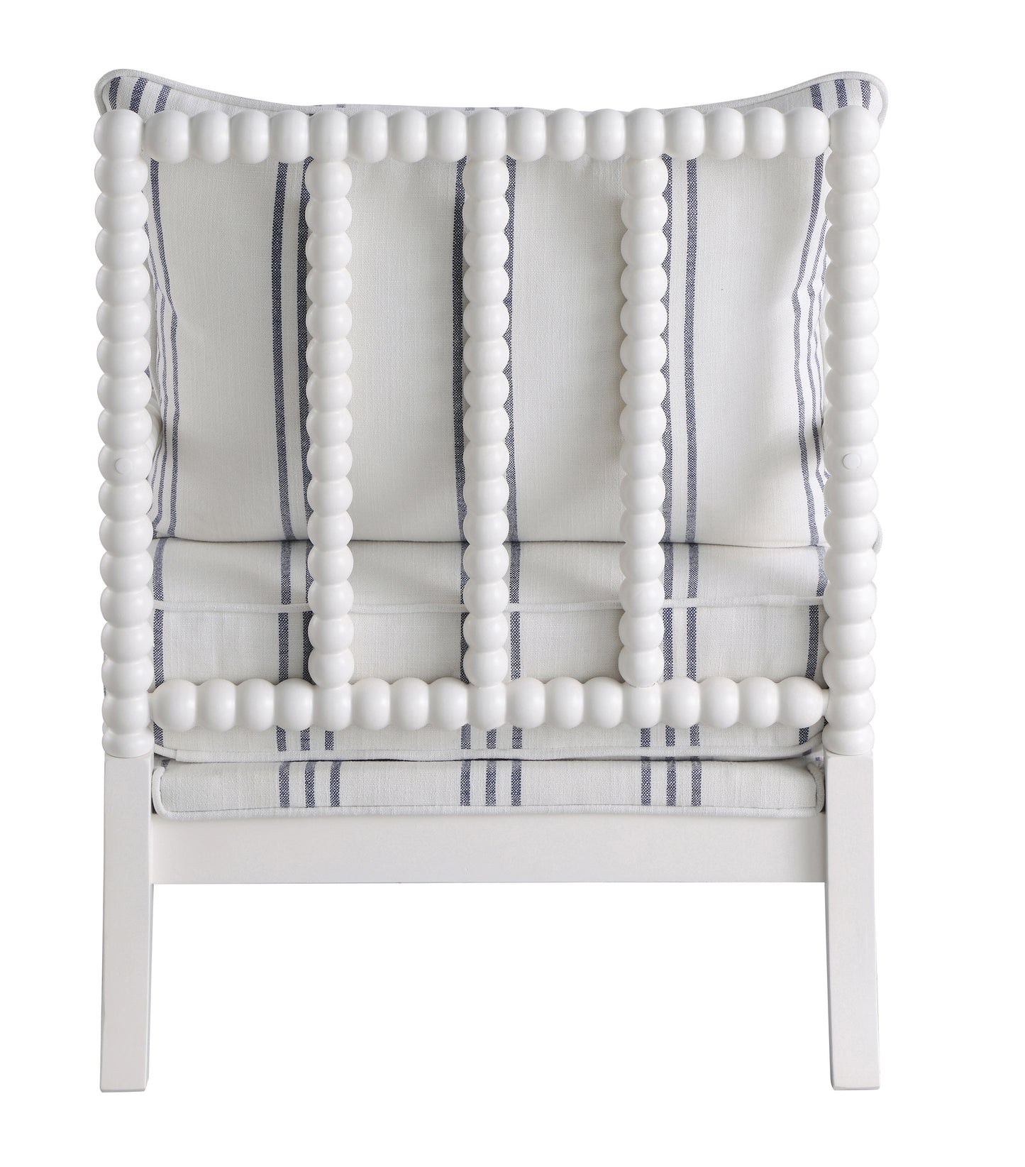 Blanchett Upholstered Bobbin Accent Chair White and Navy