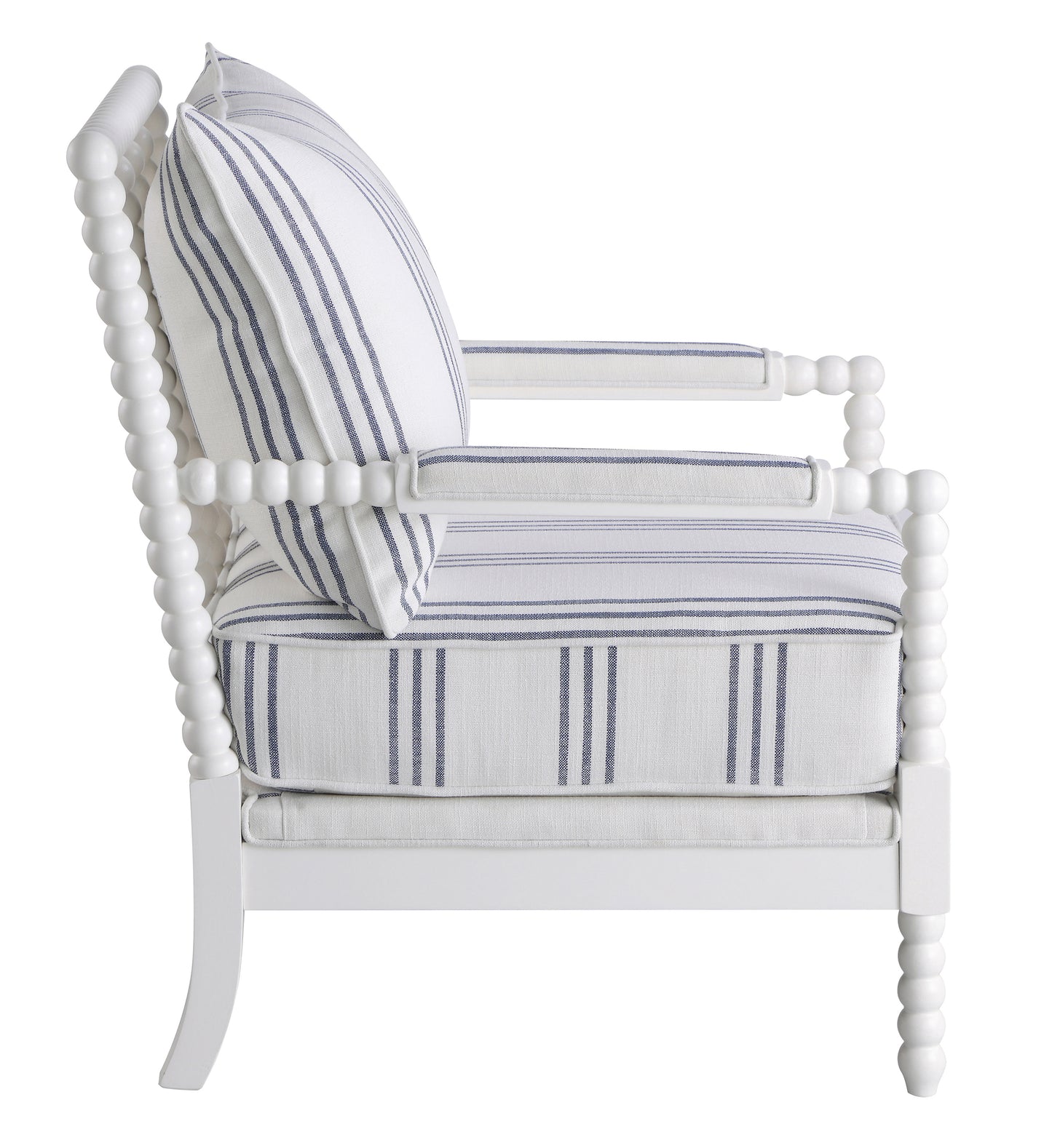Blanchett Upholstered Bobbin Accent Chair White and Navy
