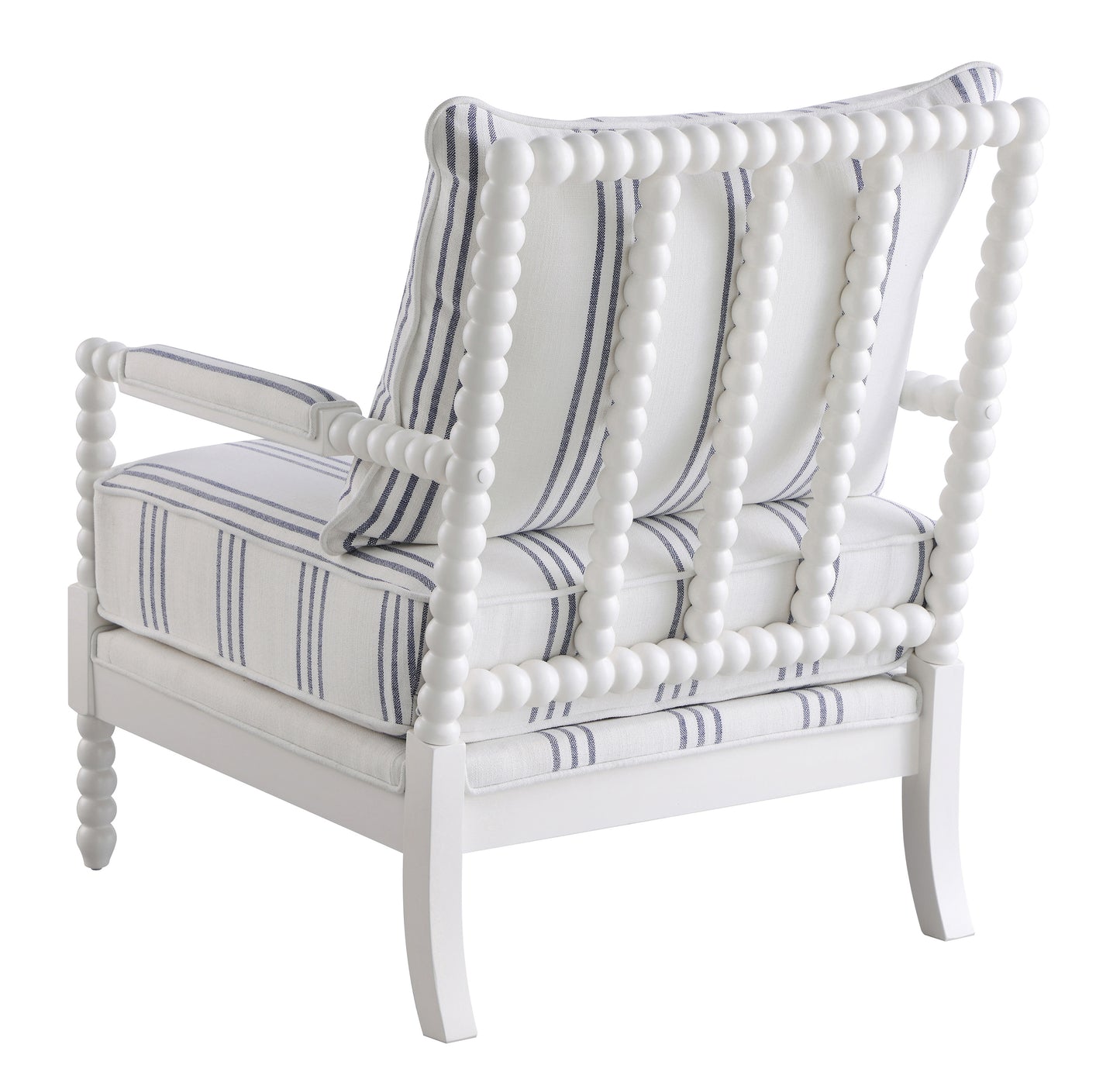 Blanchett Upholstered Bobbin Accent Chair White and Navy