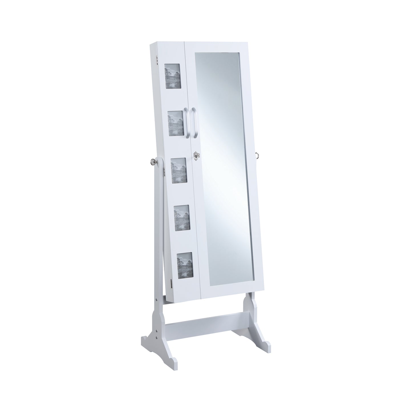 Doyle Cheval Mirror with Jewelry Storage White