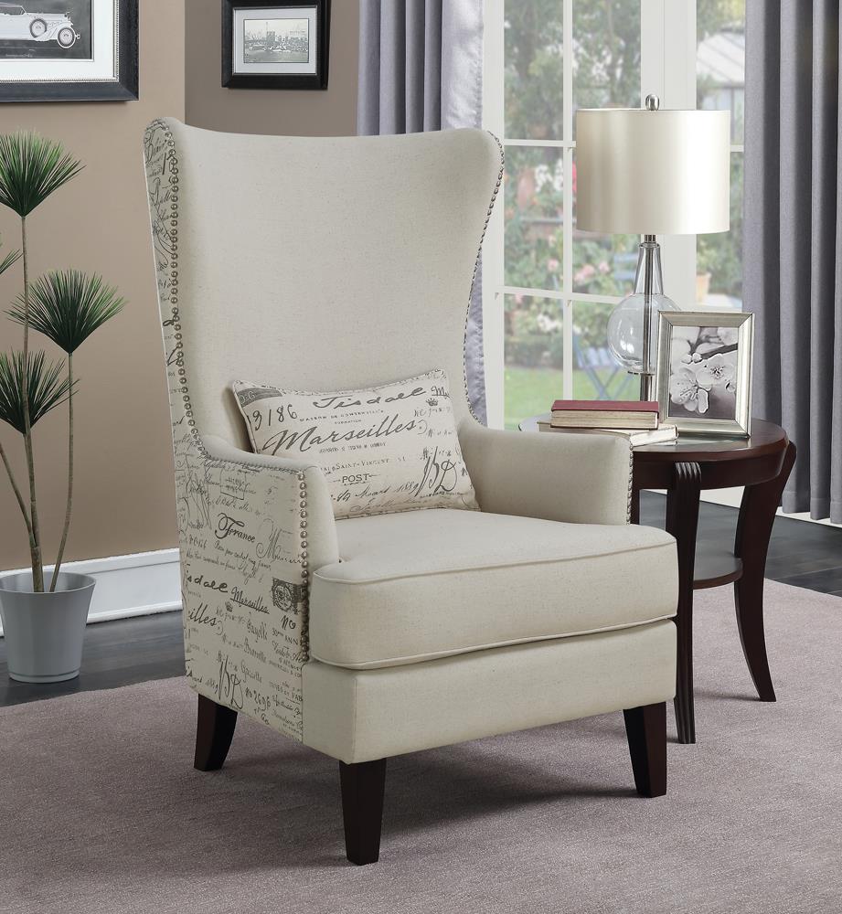 Traditional Cream Accent Chair - ATL FURNITURE