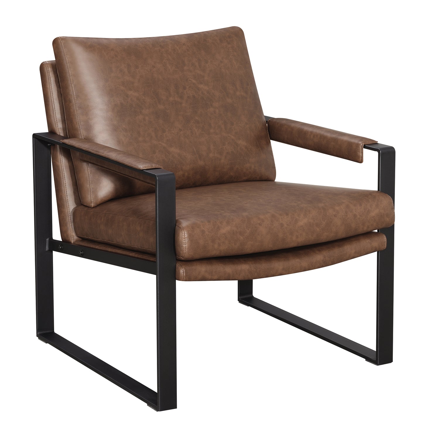 Rosalind Upholstered Track Arm Accent Chair Brown