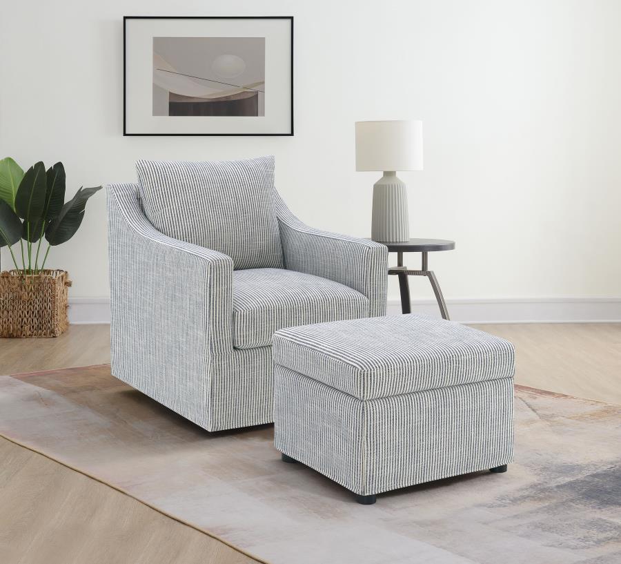 Winter Upholstered Sloped Arm Accent Swivel Chair Grey
