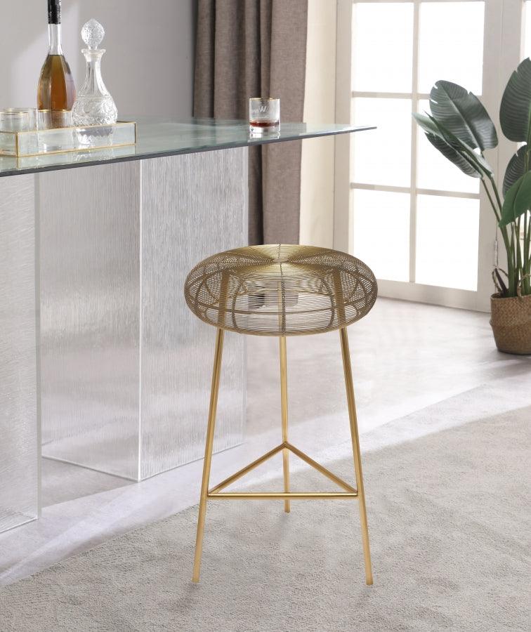 Meridian Furniture - Tuscany Counter Stool Set Of 2 In Gold - 963Gold - ATL FURNITURE