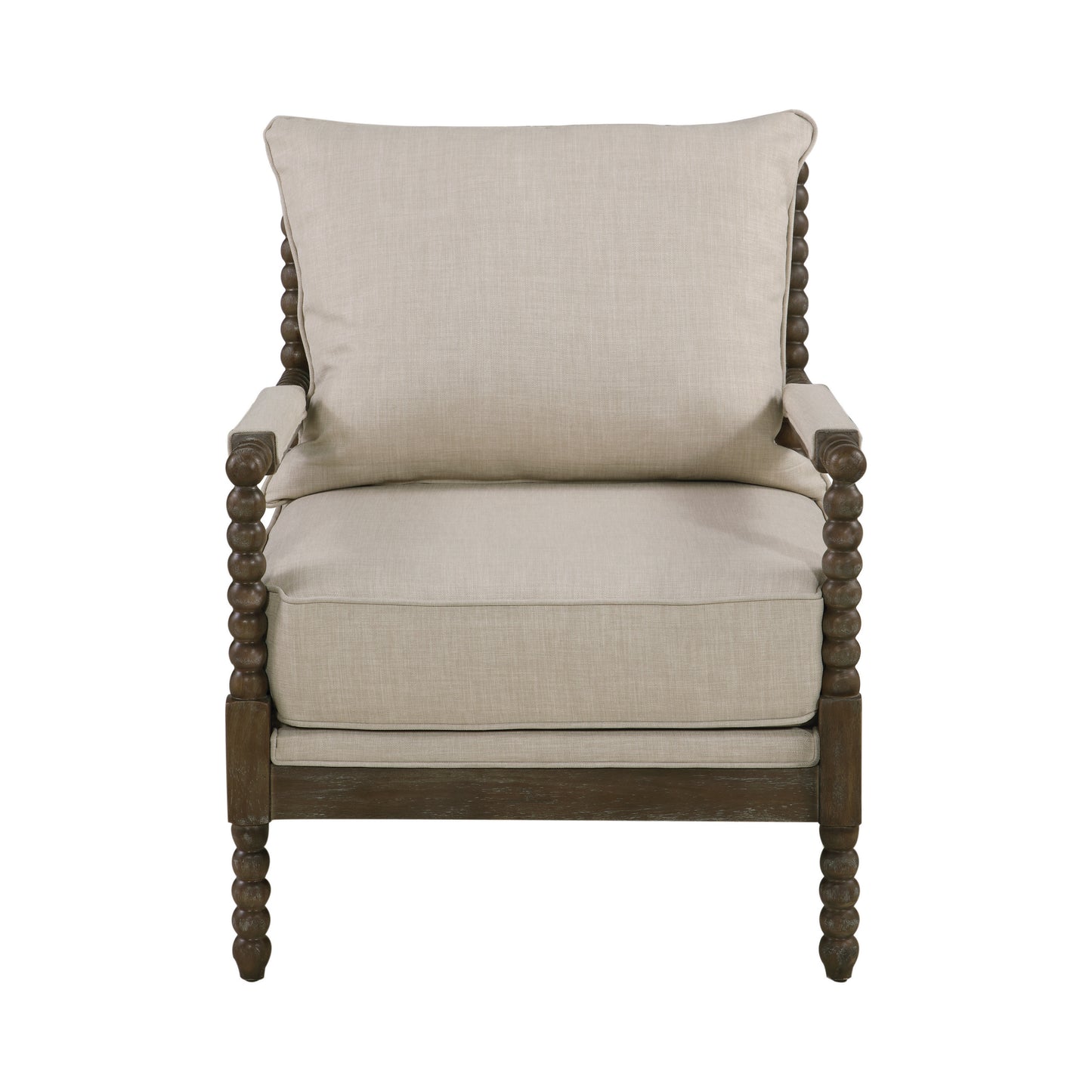Blanchett Upholstered Bobbin Accent Chair Beige and Natural