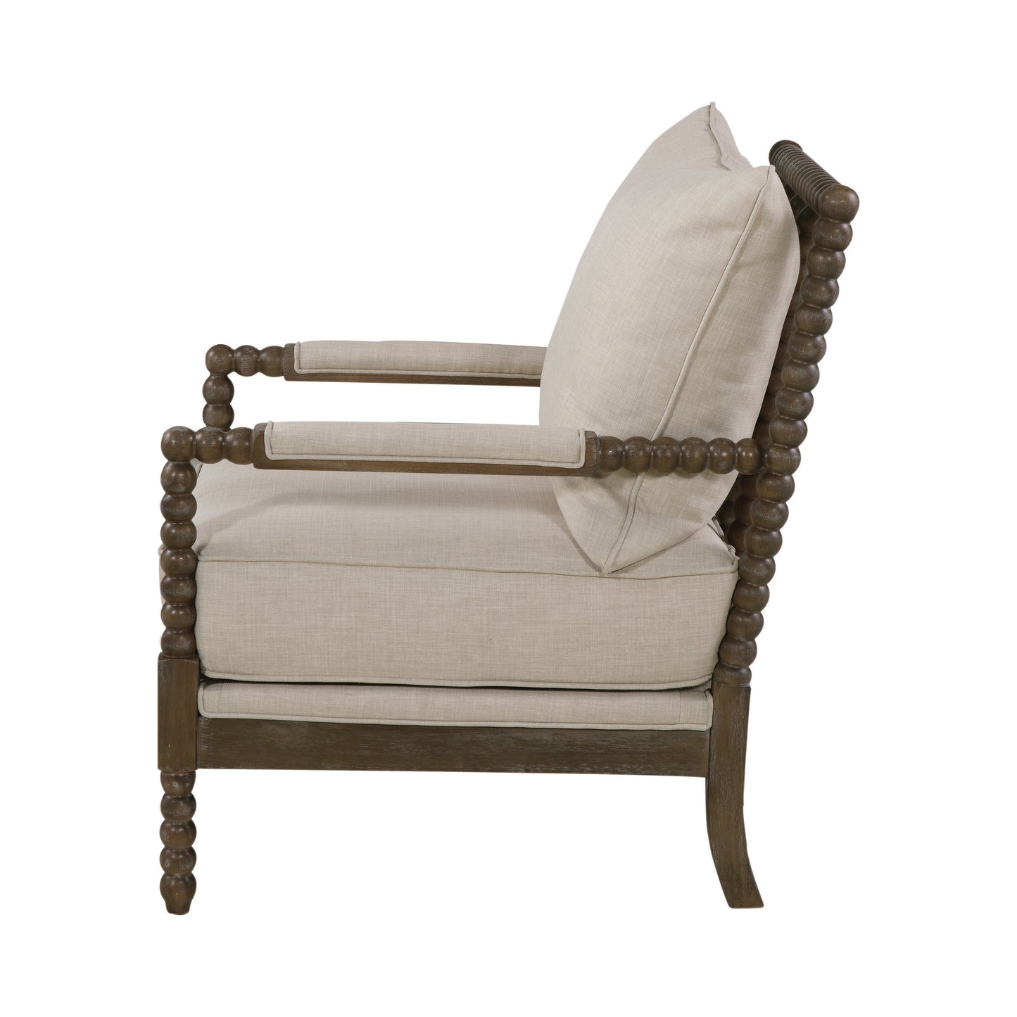 Blanchett Upholstered Bobbin Accent Chair Beige and Natural