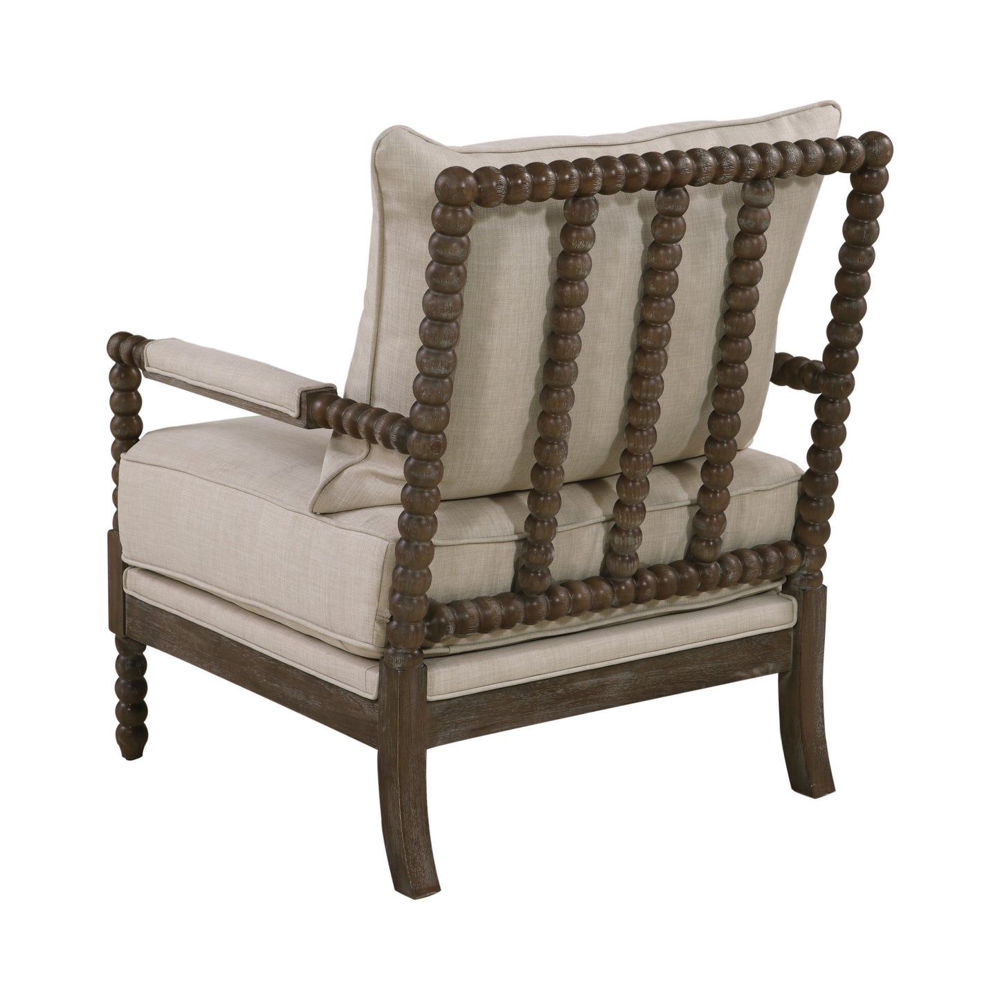 Blanchett Upholstered Bobbin Accent Chair Beige and Natural