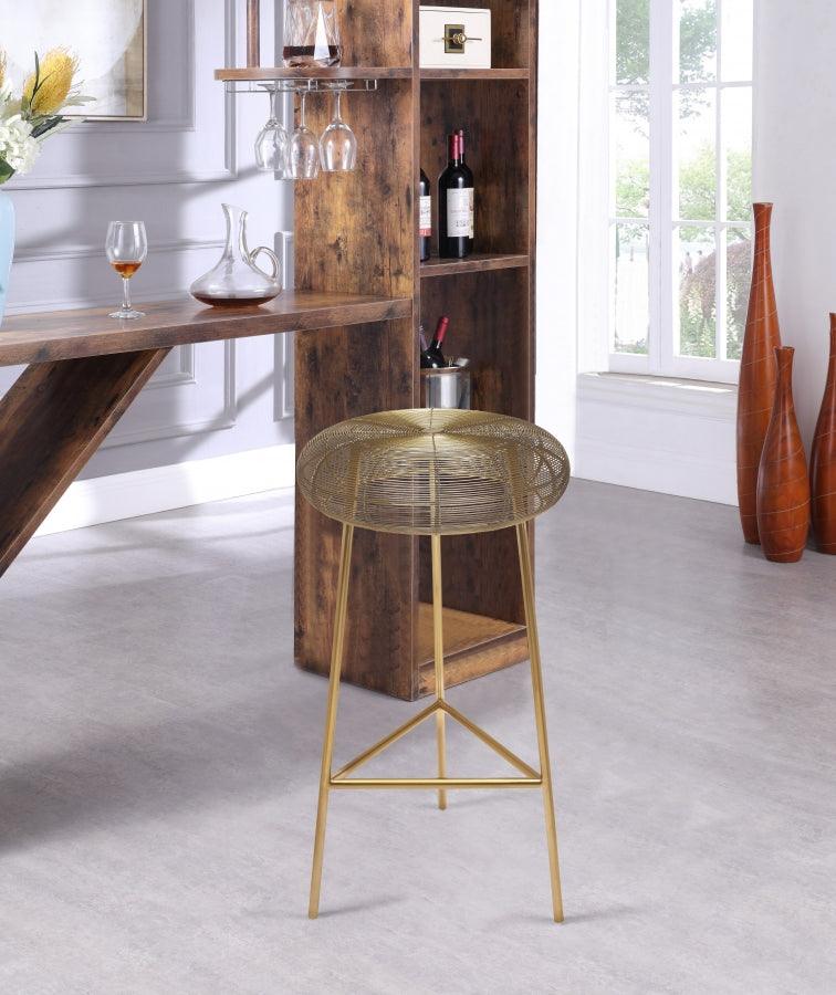 Meridian Furniture - Tuscany Bar Stool Set Of 2 In Gold - 964Gold - ATL FURNITURE