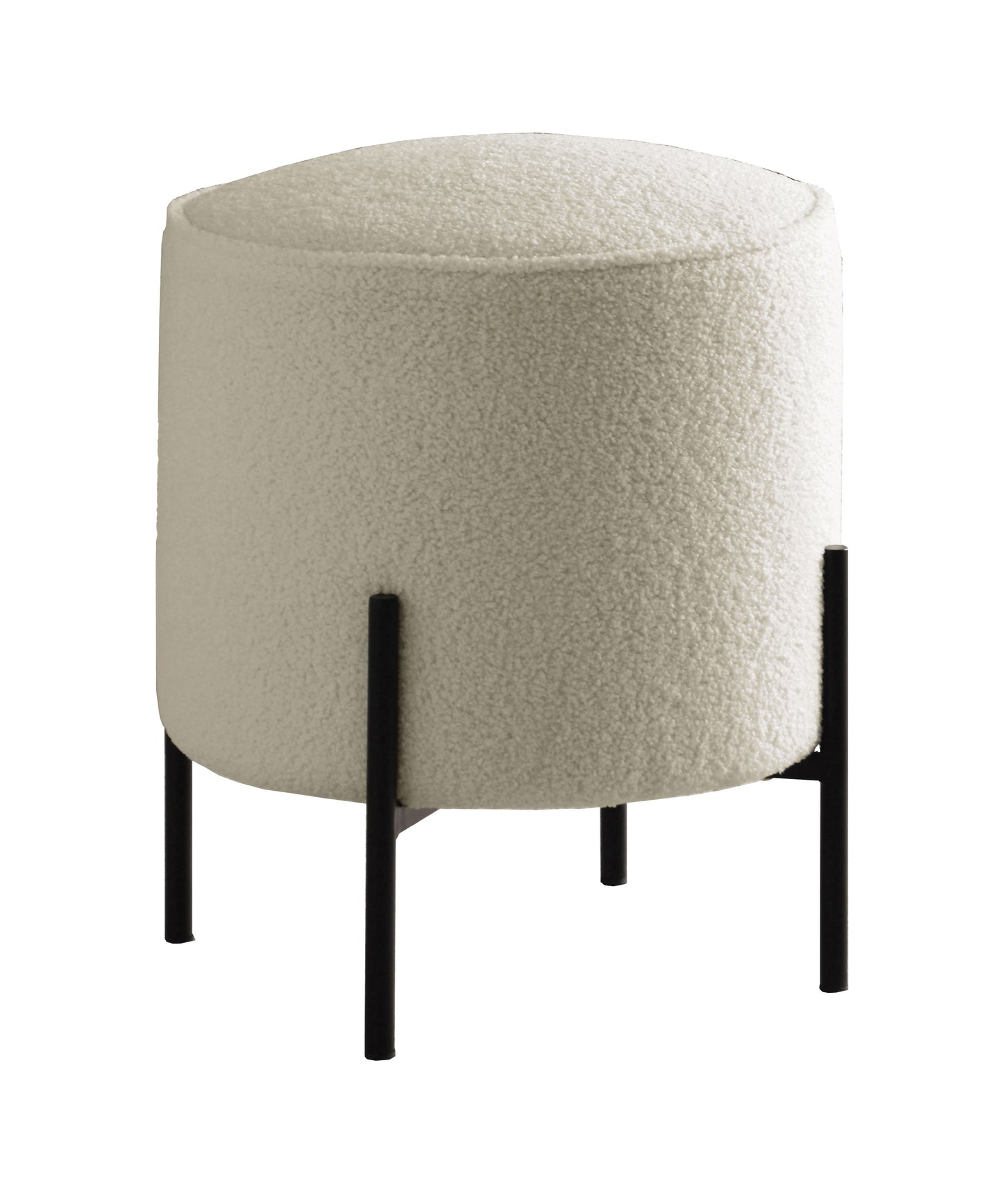 Basye Round Upholstered Ottoman Ivory