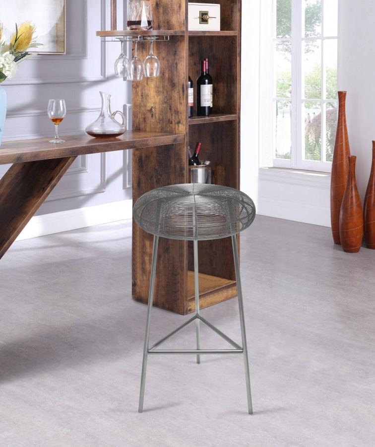 Meridian Furniture - Tuscany Bar Stool Set Of 2 In Silver - 964Silver - ATL FURNITURE