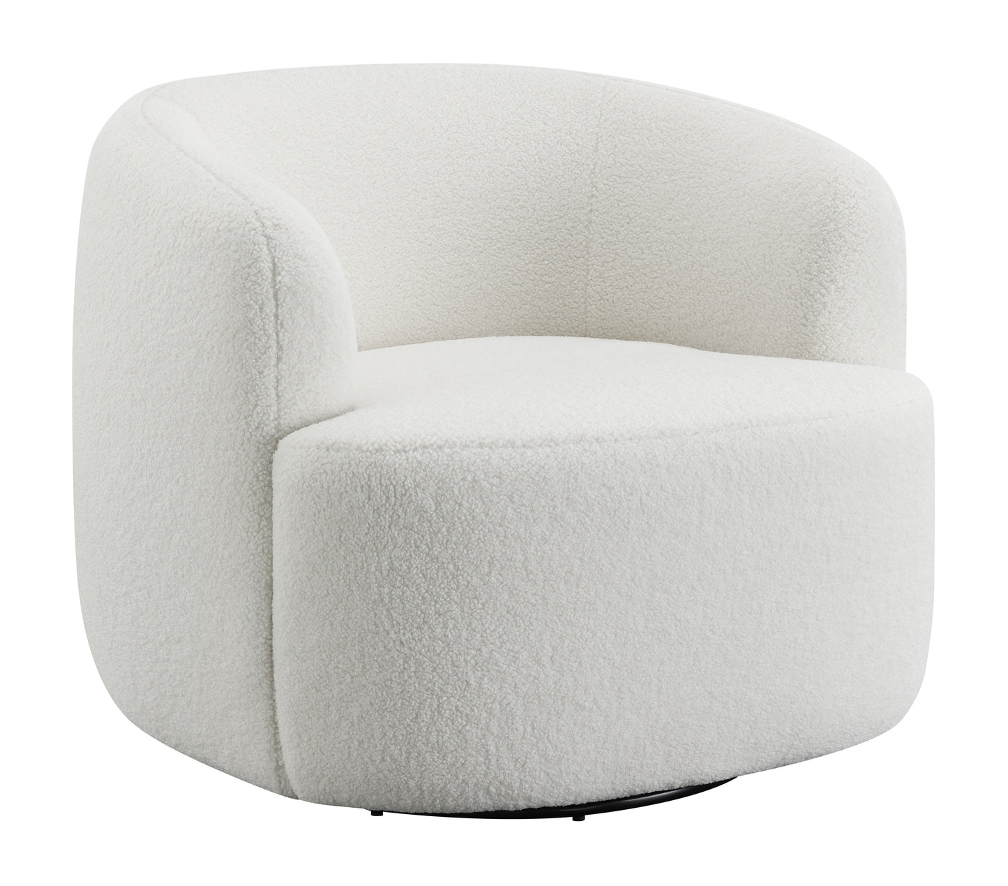 Hudson Faux Sheepskin Upholstered Swivel Chair Natural