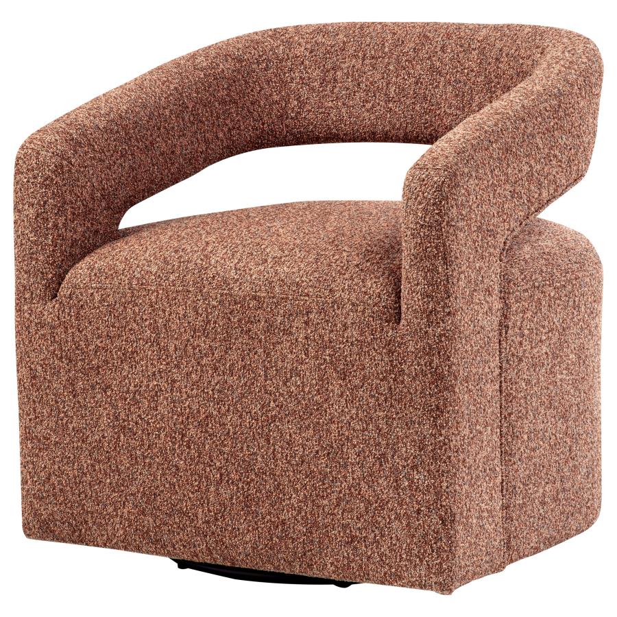 Westhill Boucle Upholstered Swivel Accent Chair Berry