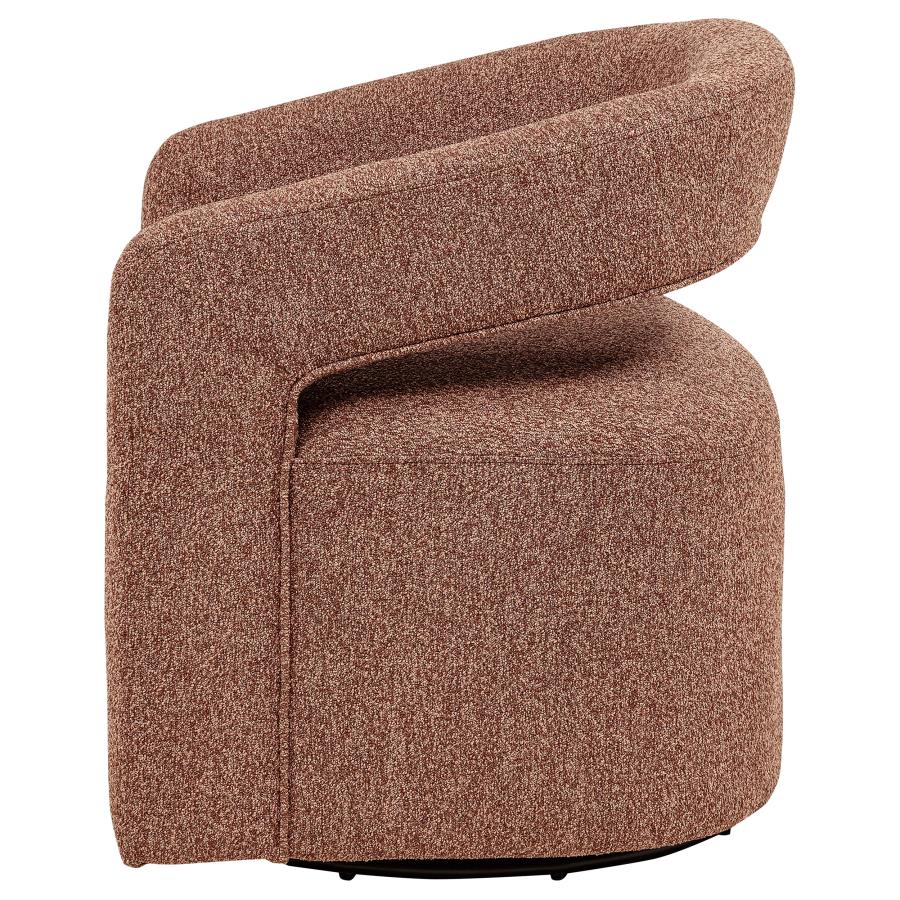 Westhill Boucle Upholstered Swivel Accent Chair Berry