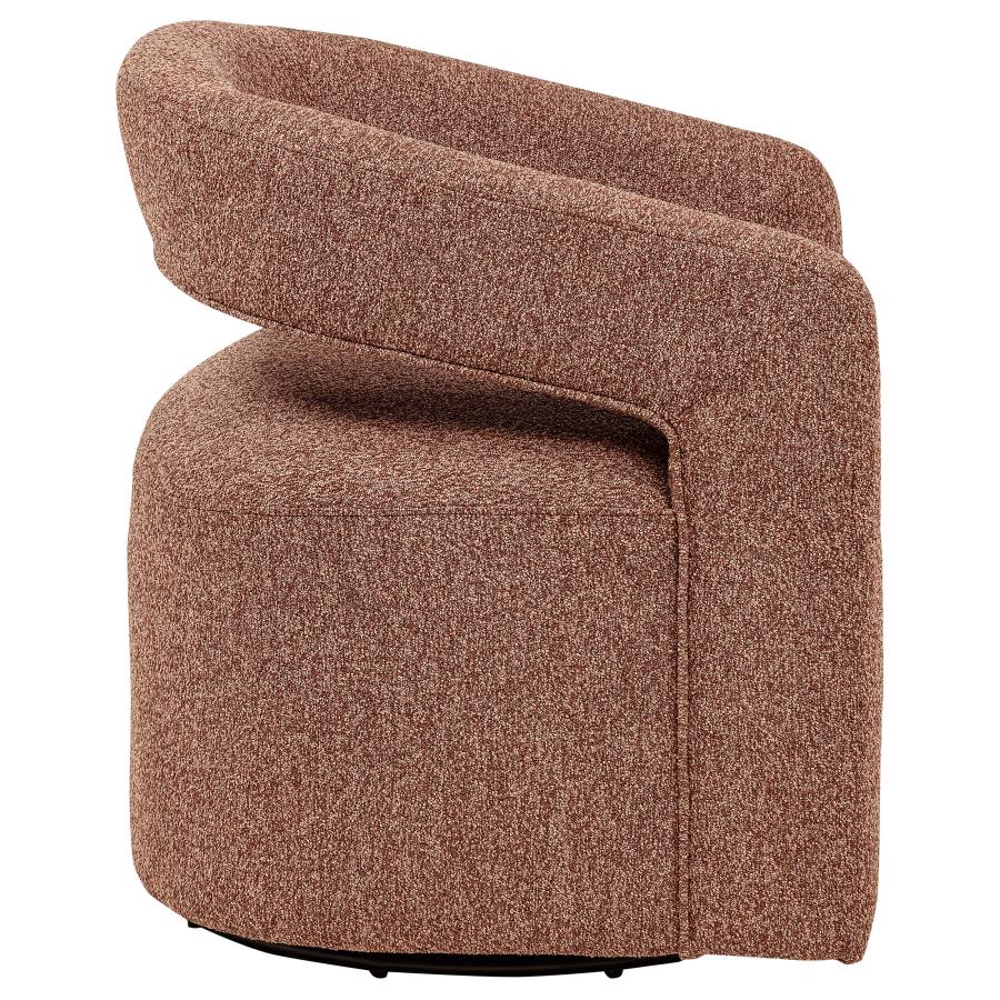 Westhill Boucle Upholstered Swivel Accent Chair Berry