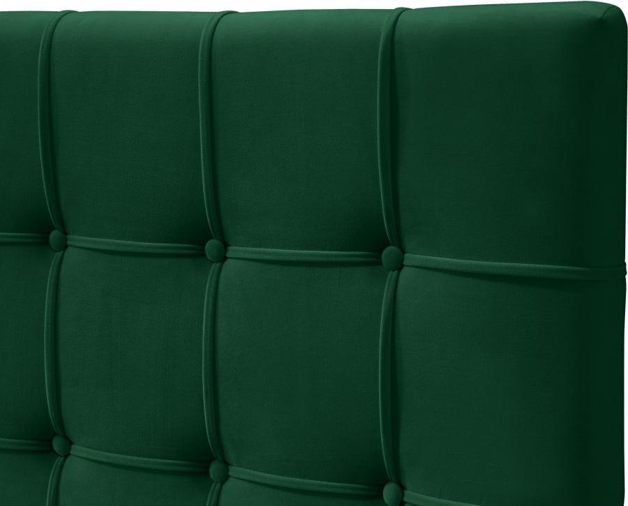 Elly Velvet Queen Bed In Green - Ellygreen-Q - ATL FURNITURE